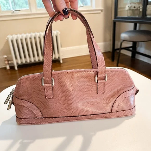 Burberry Pink Leather Shoulder Bag Vintage - Picture 1 of 11